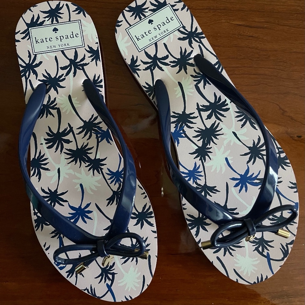 Kate Spade New York Nova French Navy Palm Tree Sandal